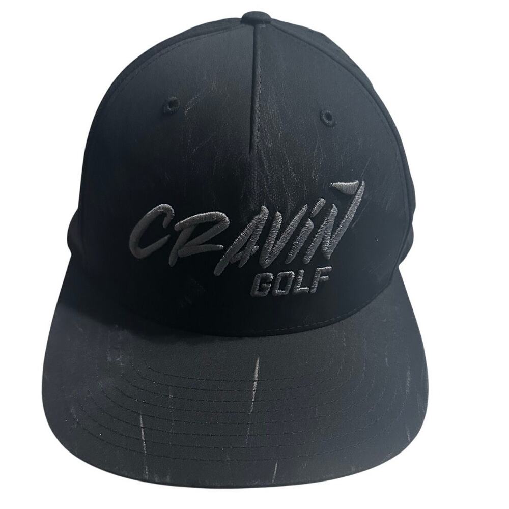 Cravin Golf Baseball Cap Hat Adjustable One Size O/S Snap Back Black Gray Mesh - Picture 1 of 6